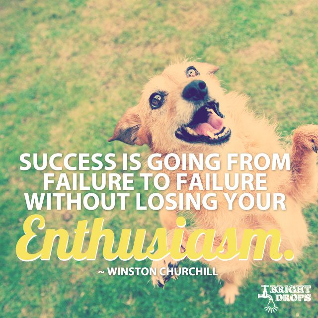 “Success is going from failure to failure without losing your enthusiasm.” ~ Winston Churchill