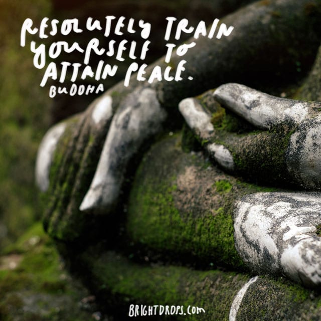 “Resolutely train yourself to attain peace.” – Buddha