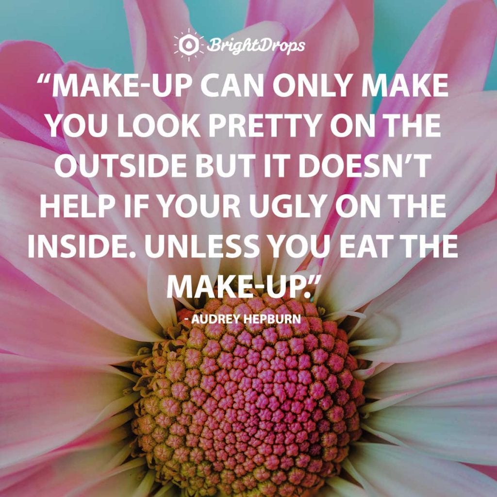 Audrey Hepburn quote on gratitude and its connection to inner and outer beauty