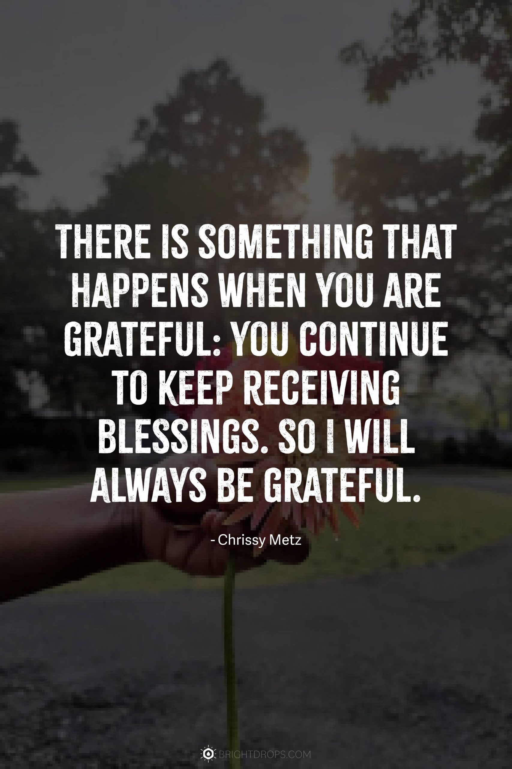 There is something that happens when you are grateful: You continue to keep receiving blessings. So I will always be grateful.