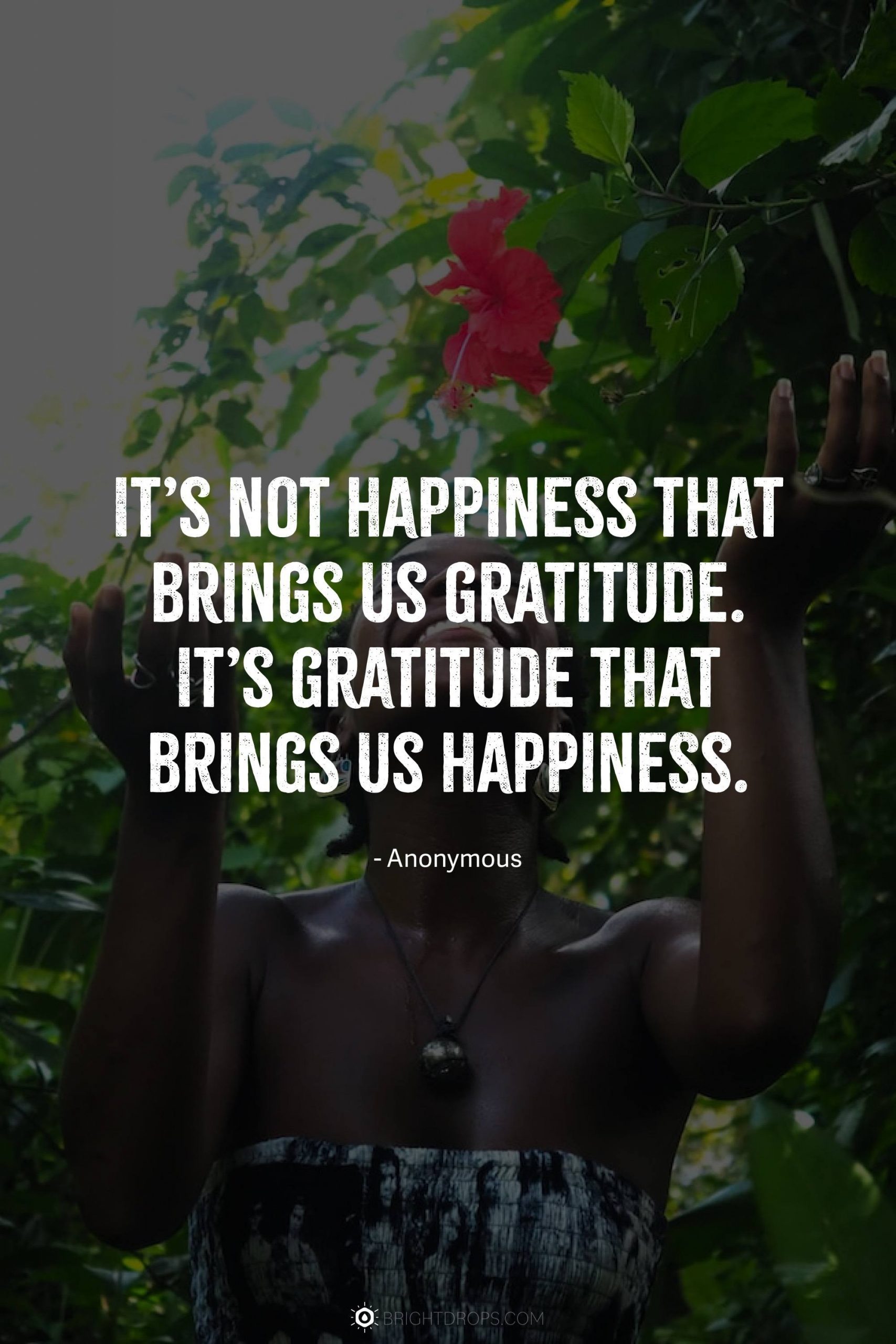 It’s not happiness that brings us gratitude. It’s gratitude that brings us happiness.