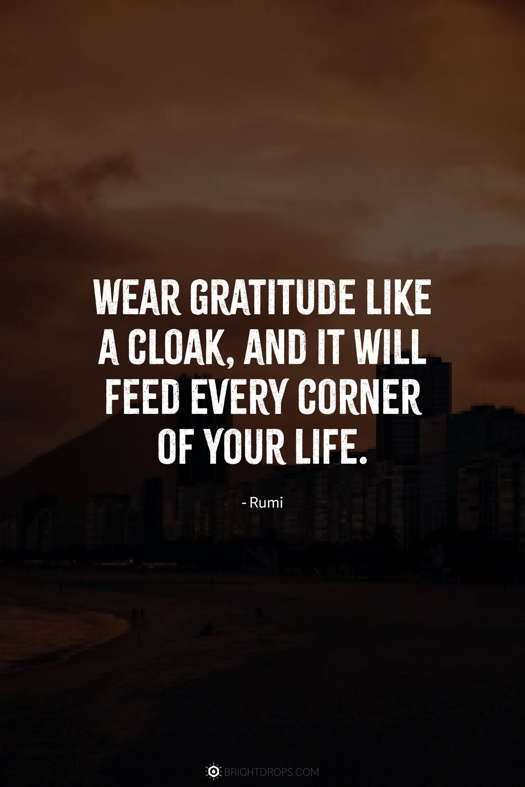 Wear gratitude like a cloak, and it will feed every corner of your life.