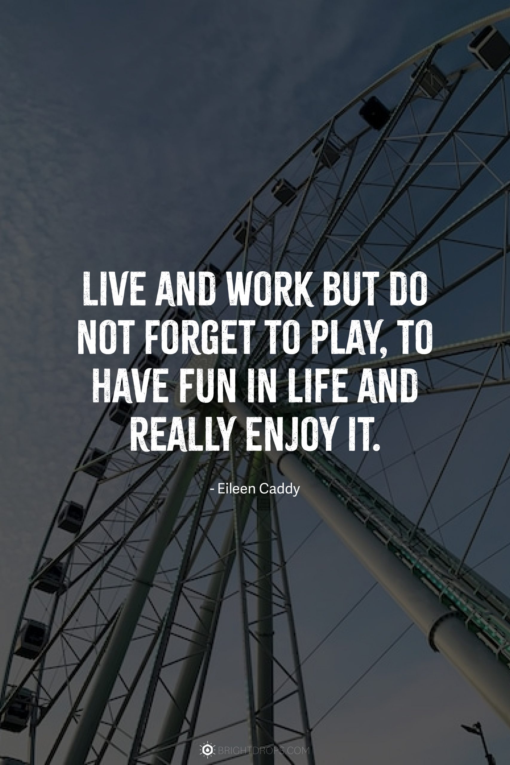 Live and work but do not forget to play, to have fun in life and really enjoy it.