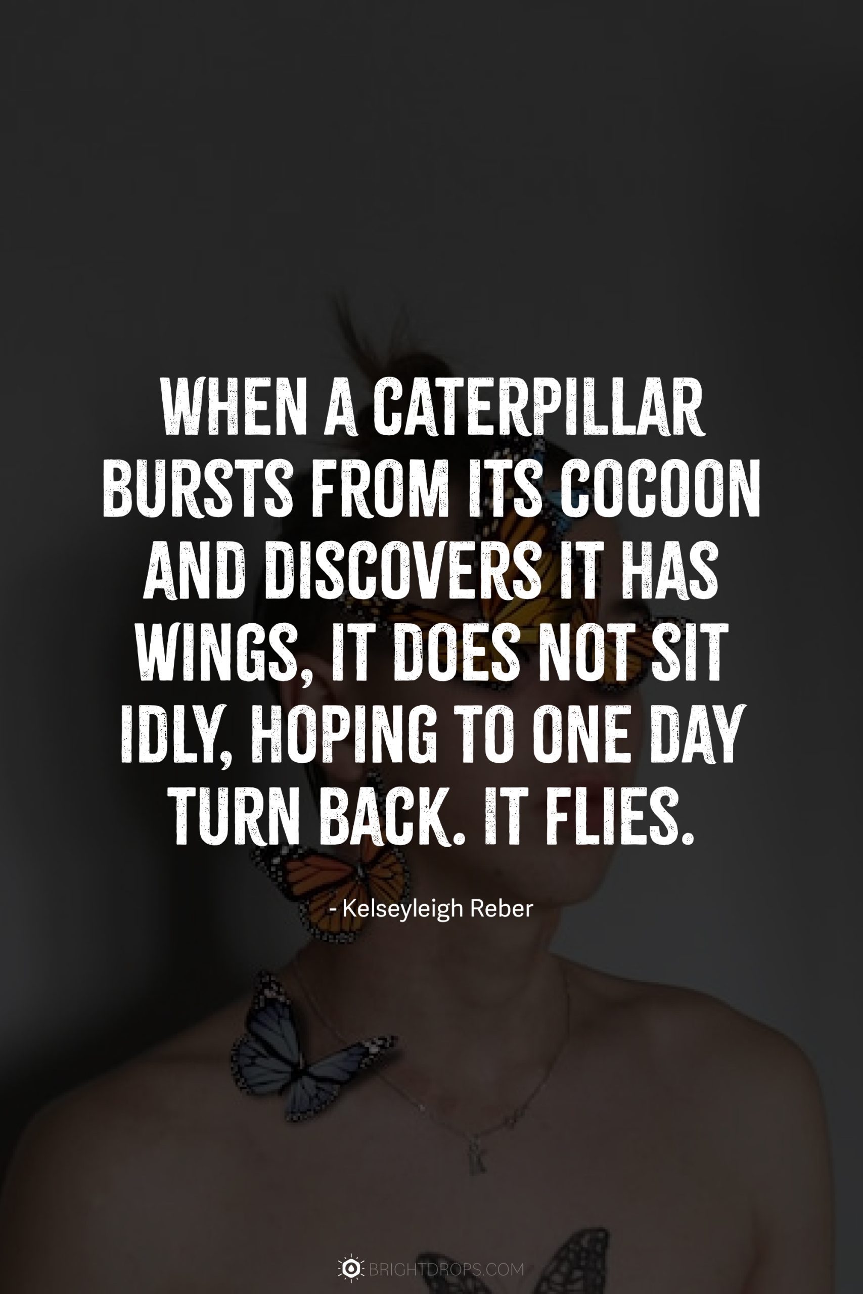 When a caterpillar bursts from its cocoon and discovers it has wings, it does not sit idly, hoping to one day turn back. It flies.