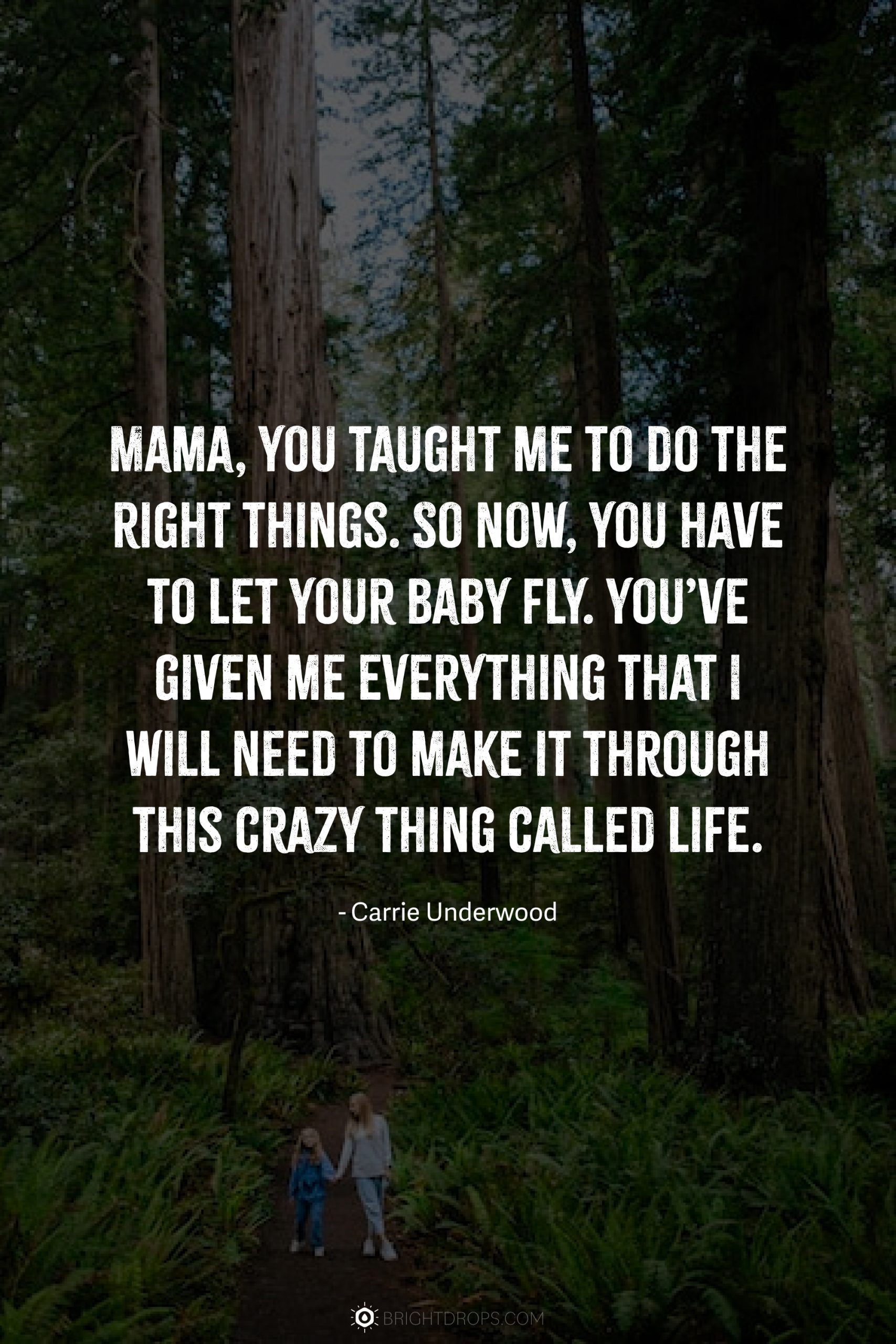 Mama, you taught me to do the right things. So now, you have to let your baby fly. You’ve given me everything that I will need to make it through this crazy thing called life.