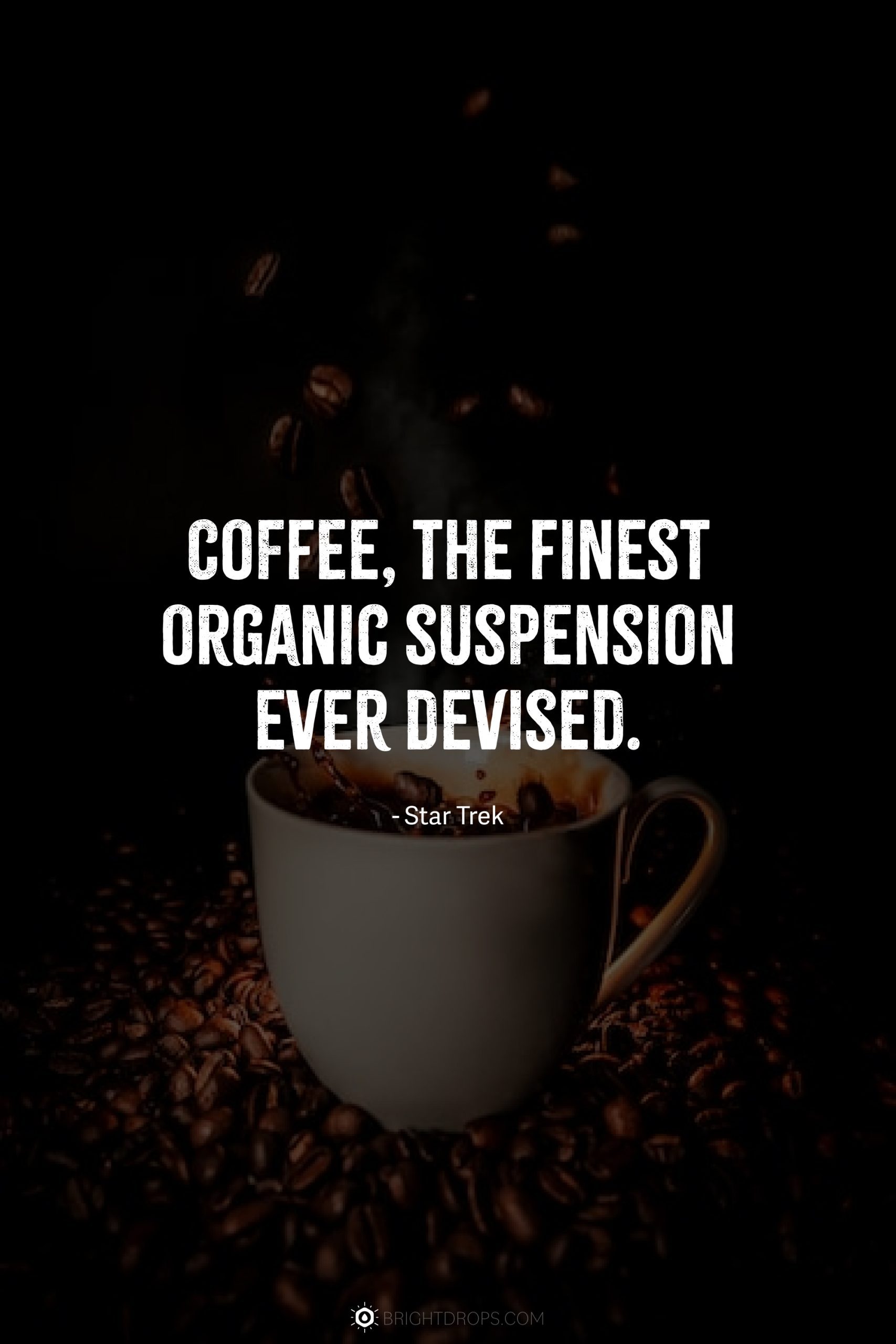 Coffee, the finest organic suspension ever devised.