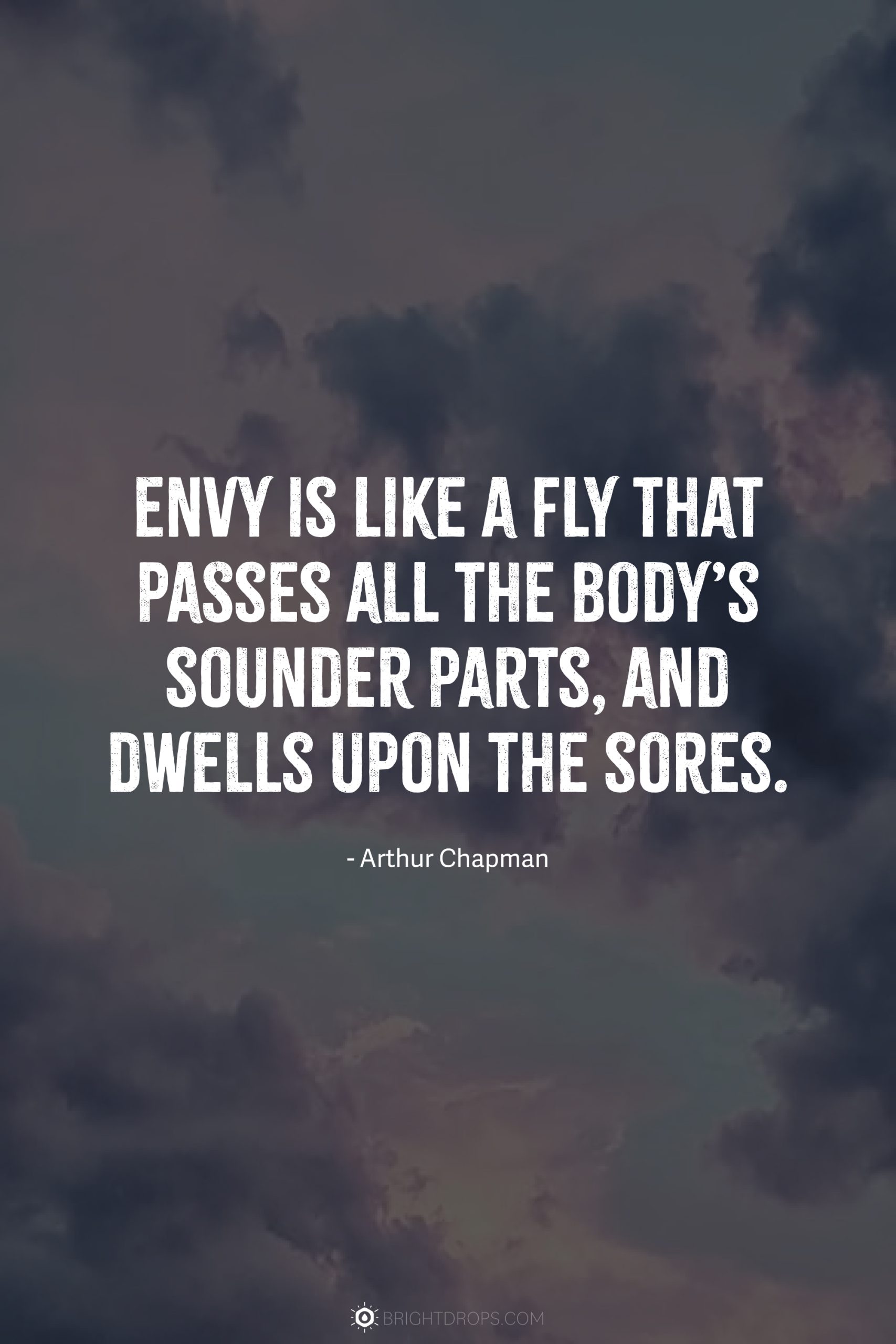 Envy is like a fly that passes all the body’s sounder parts, and dwells upon the sores.